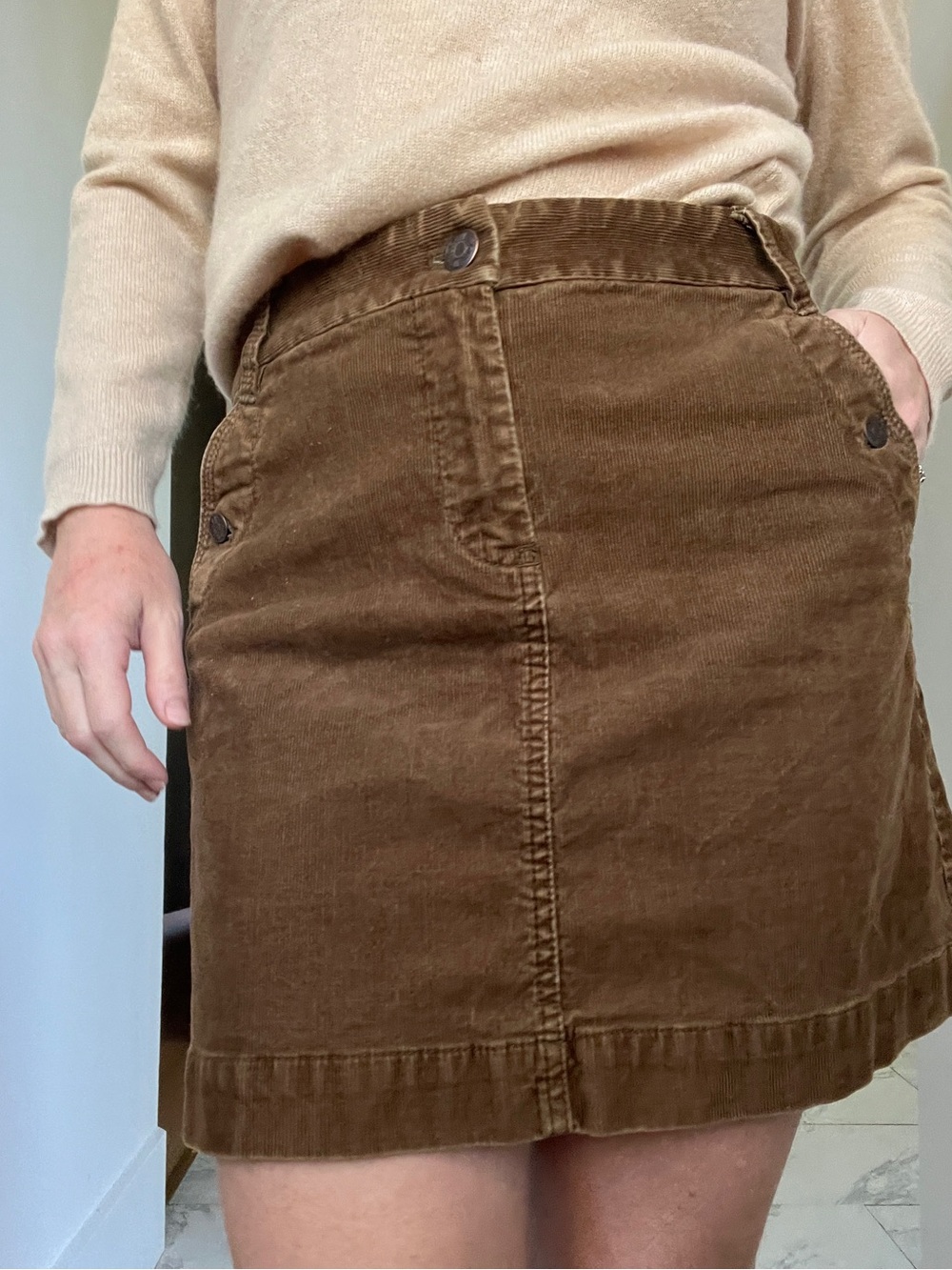 J. Crew Brown Corduroy Mini Skirt